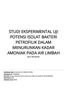 Similarity Check Studi Eksperimental Uji Potensi Isolat Bakteri ...